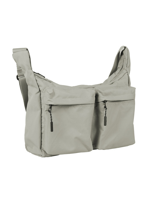 로드 리사이클 나일론 포켓 크로스백 Pocket Body Bag_Light khaki