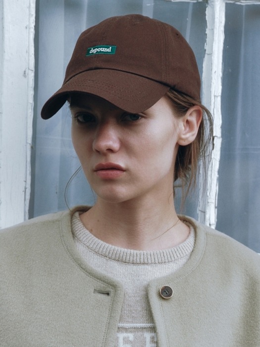 box logo washed cap - dark brown