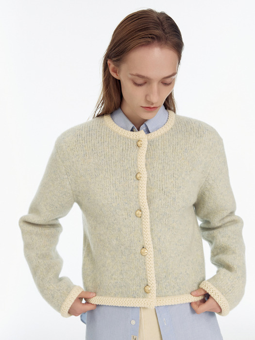 Gold Button Wool Cardigan