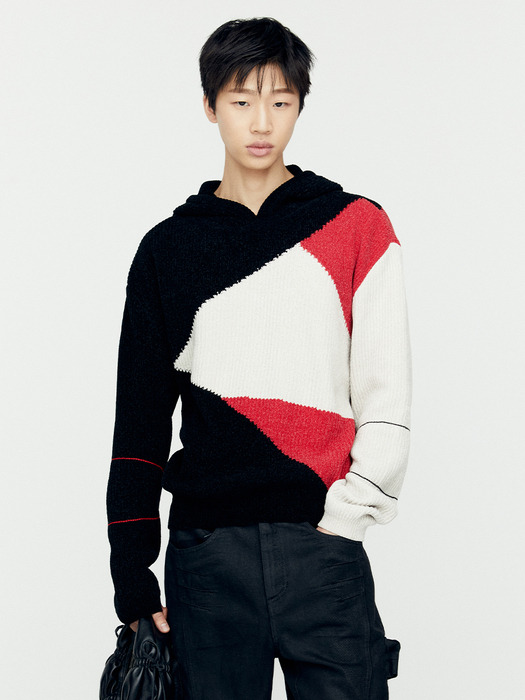 FITE HOODIE SWEATER atb1165m(BLACK/RED)