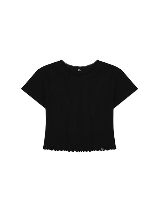 GURLS BASIC LACE T-SHIRT BLACK