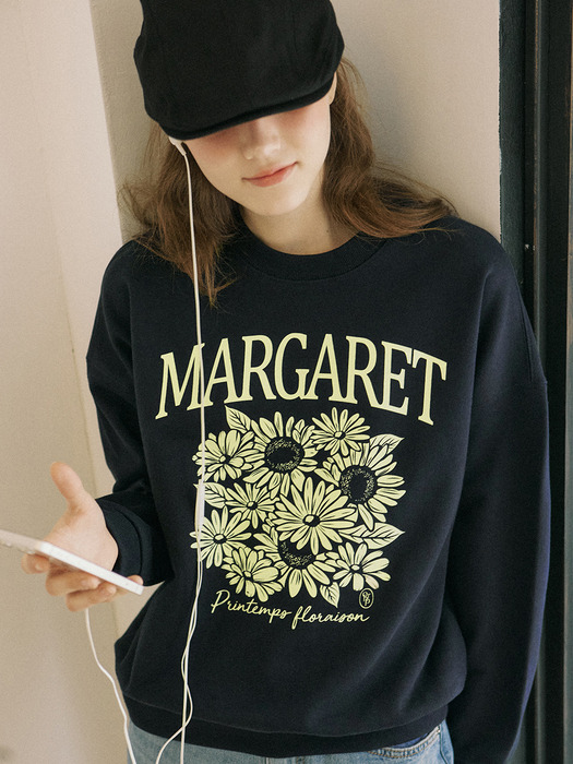 Margaret Sunflower Sweatshirt - Navy