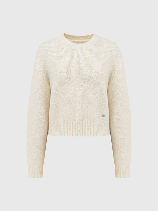 콜린 울 부클 크롭 니트_아이보리 / COLIN WOOL BOUCLE CROP KNIT_IVORY