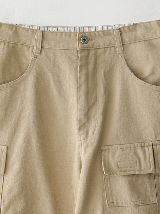 Bluesf semi-wide washed cargo pants