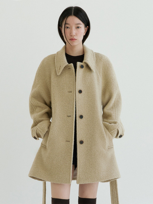 Boukle Half Coat-Beige