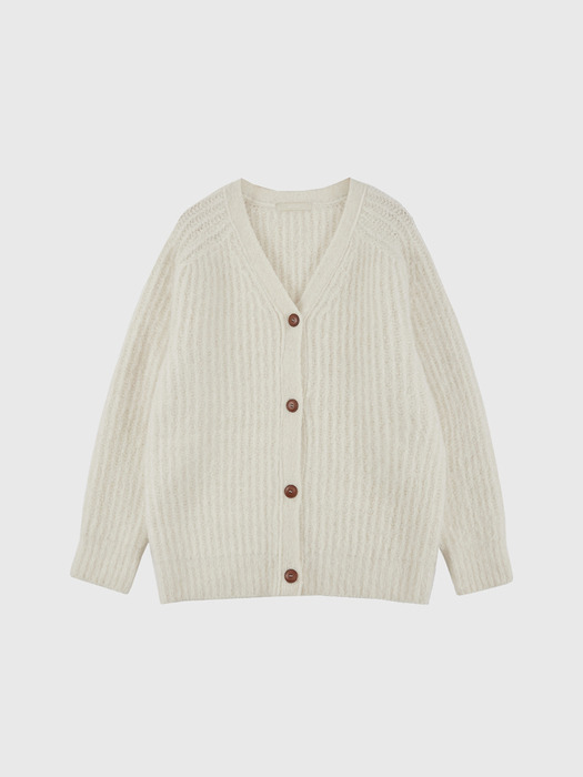 Alpaca Over-fit Double Knit Cardigan