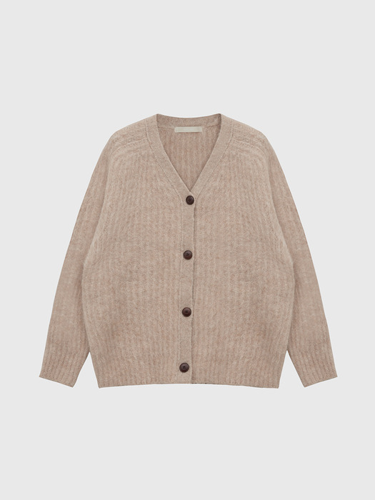 Alpaca Over-fit Double Knit Cardigan