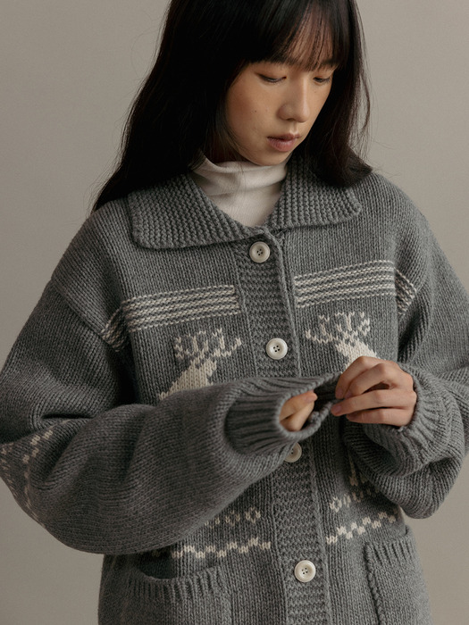 DEER COWICHAN CARDIGAN (3colors)