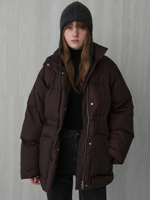 classic half down jacket (brown)