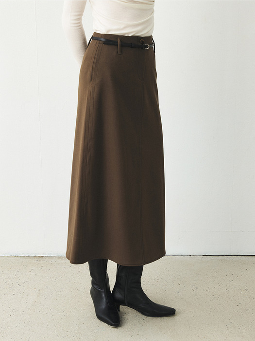 TFF SEMI A-LINE WOOL SKIRT_2COLORS