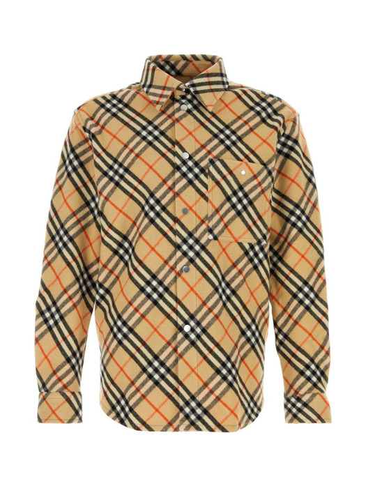 Tシャツ・カットソー Burberry FW25 Embroidered flannel shirt (8091908 B9368) 버버리][버버리] FW25 긴팔 셔츠 8091908 B9368