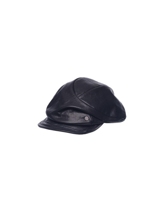 Iconic casquette -Black (Lamb skin)