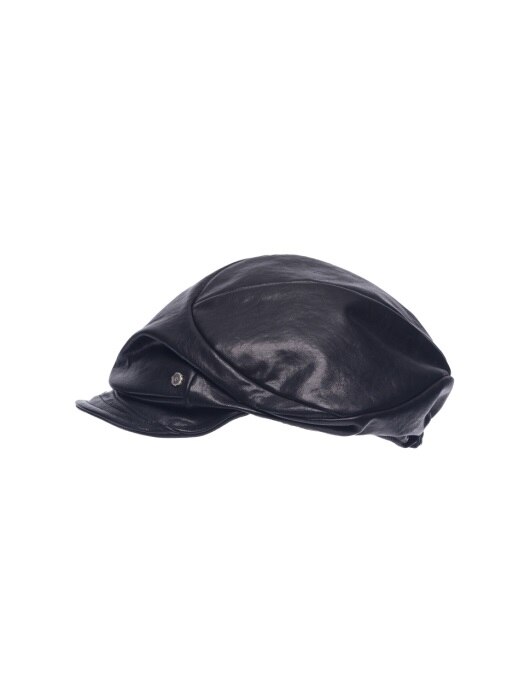 Iconic casquette -Black (Lamb skin)