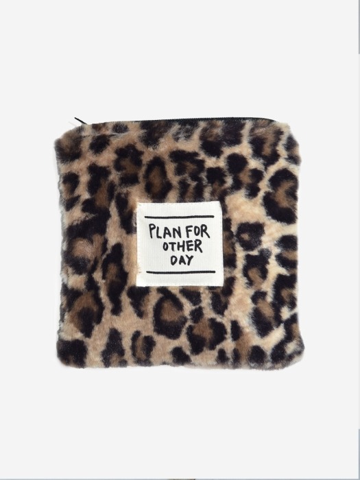 leopard fur pouch