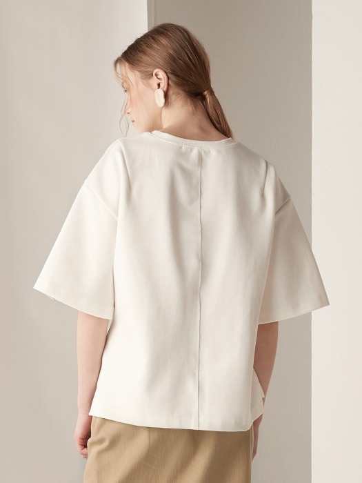 Tape tucked top - Ivory