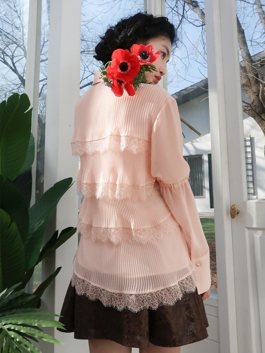 cancan lace blouse_salmon pink