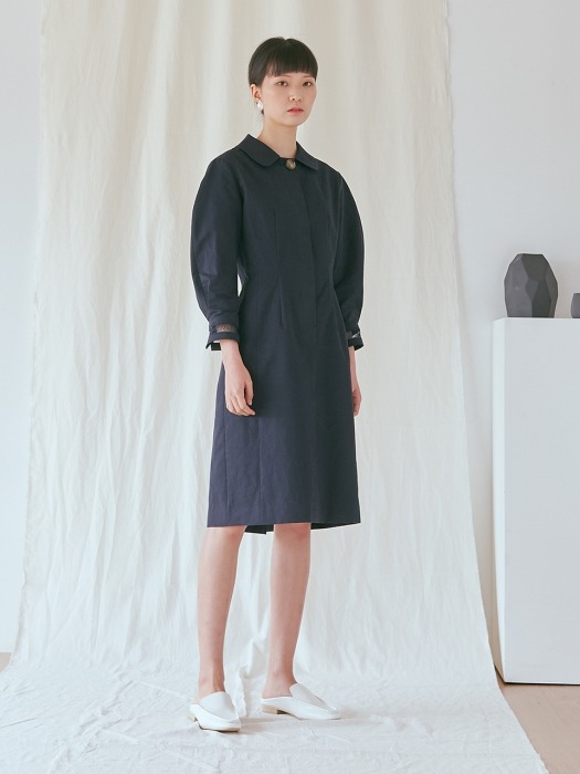NAVY BELL SLEEVE ONE PIECE