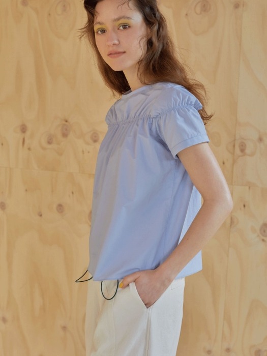 19ss - Shirring blouse - zen blue