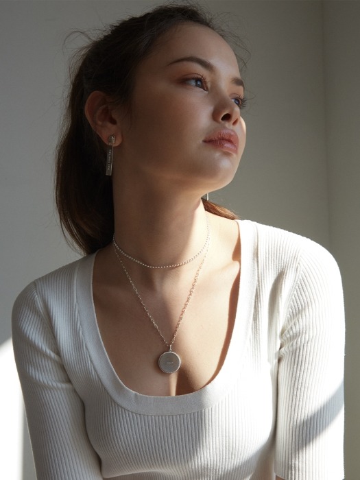 Disk Pendant Necklace [silver]