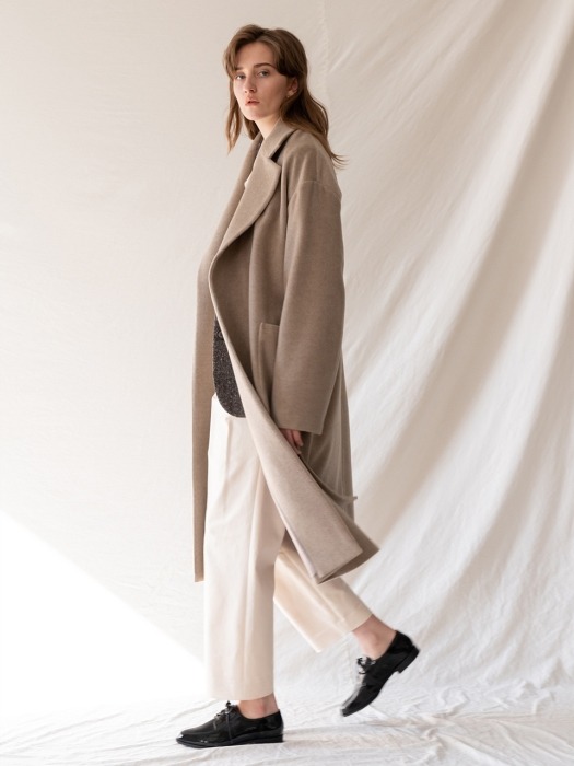 FW19 Raccoon Blended Wool Coat Light-beige