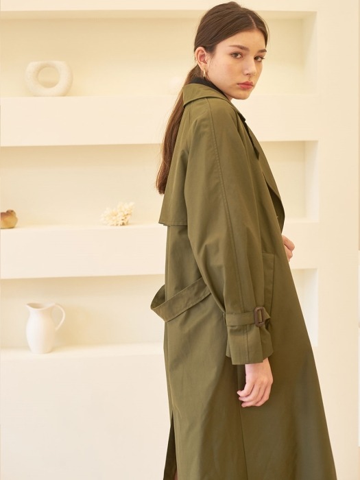 DOUBLE TRENCH COAT KHAKI