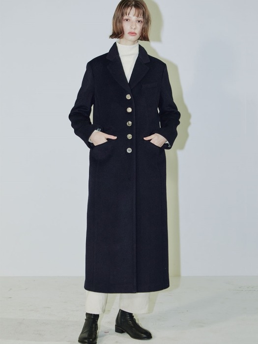 Clo best seller long coat dark navy      