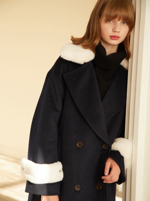 2Way Fur Coat_Navy