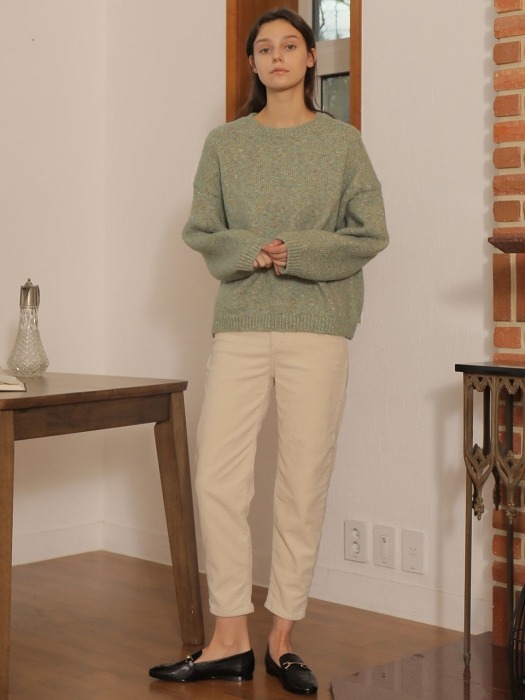 COLORMIX PULLOVER WOOL KNIT_MINT