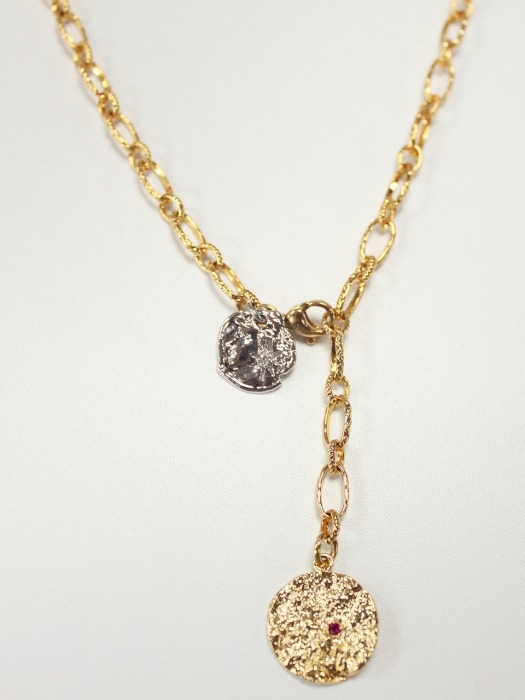 Crinkle pendant necklace (Gold)