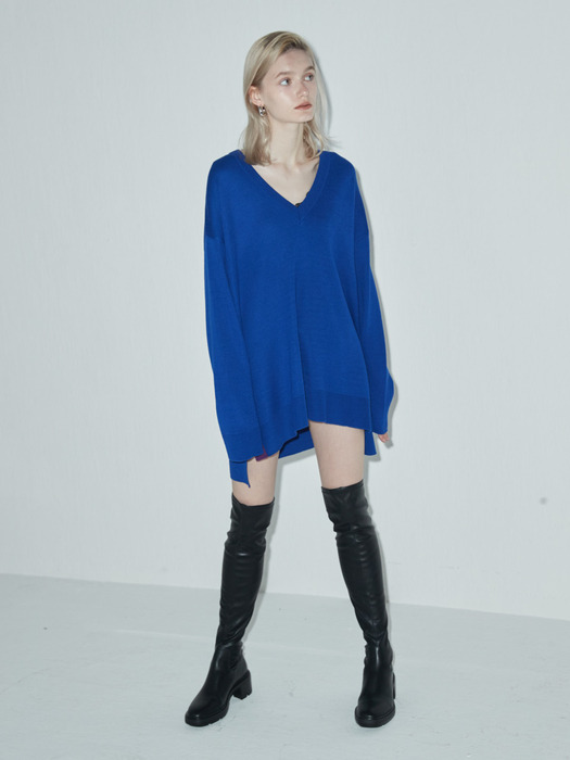two-tone sweater Blue