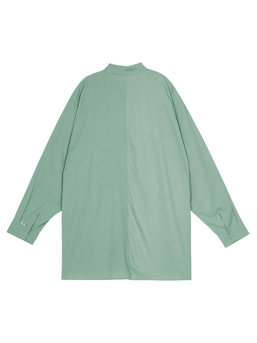 OVERSIZE HALF AND HALF SHIRT (GREEN)