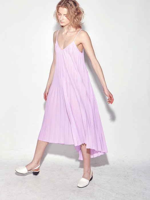 Pleats Slip Dress_Lavender