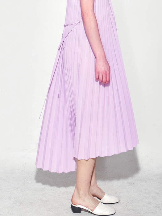 Pleats Slip Dress_Lavender