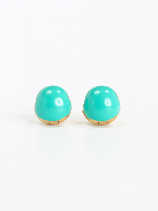 Enamel Ball Earrings_Mint