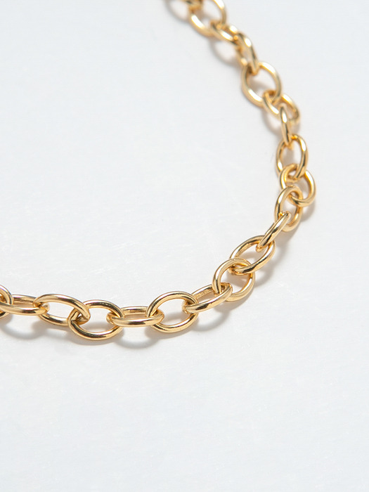 Smooth Oval Chain Bracelet 5mm (14K 골드필드)