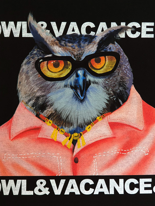 VACANCE OWL PRINT T-SHIRT_BLACK