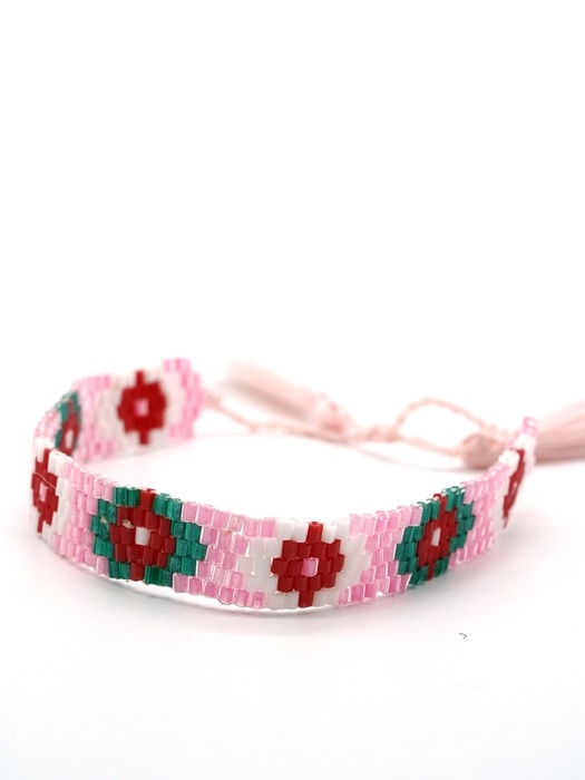 Heart flower delicat knot Bracelet 하트 플라워 핸드메이드 매듭팔찌