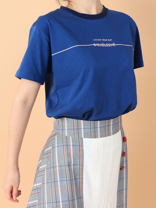 Printing logo silket t-shirt/ Blue