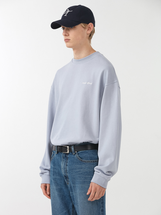 UNISEX SIMPLE LOGO SWEATSHIRT POWDER BLUE_M_UDTS0F103B5