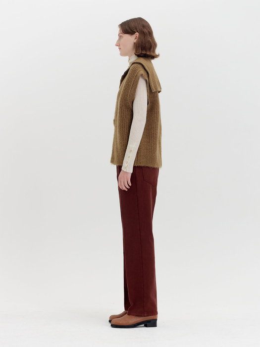 QIQI Zip-detailed Turtleneck Vest - Camel