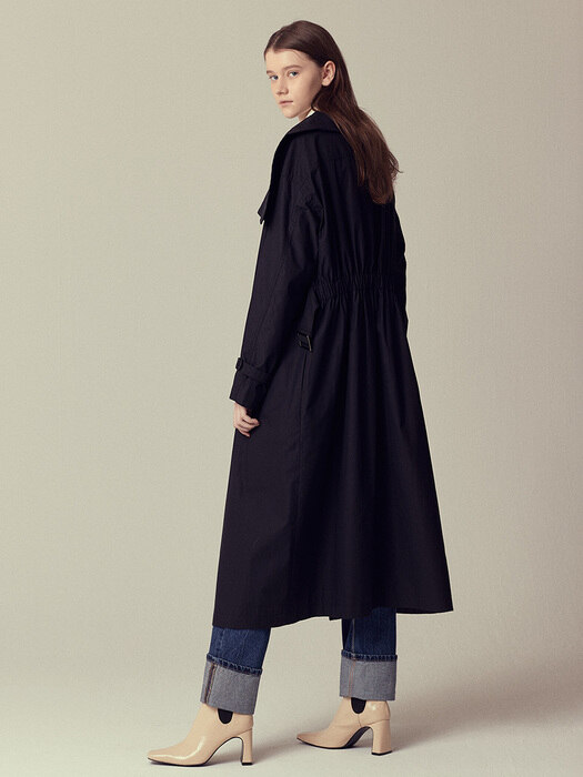 Belted High-neck Coat_chacoal