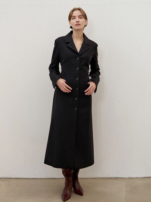 Tailored wool dress - Black