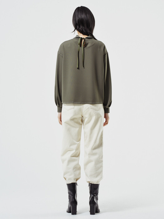 POCKET-DETAILED BLOUSE_KHAKI