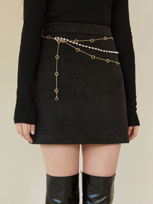 modern dart mini skirt (CHARCOAL BLACK)