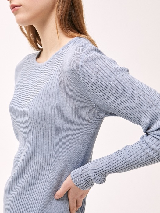 Ribbed Line Knit - Blue