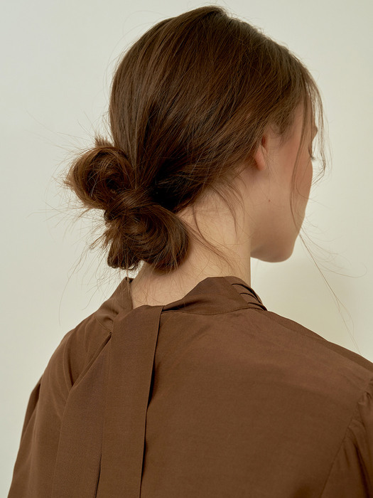 Rome Neck Blouse_Brown