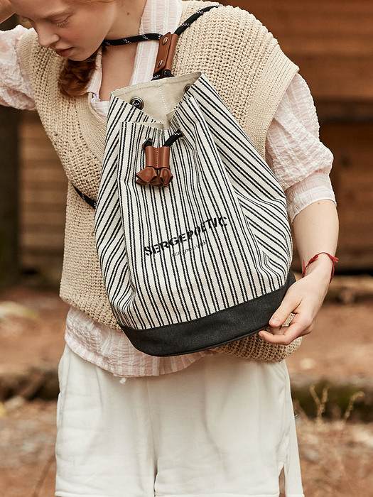 Black Stripe Jumbo Tulip Bag