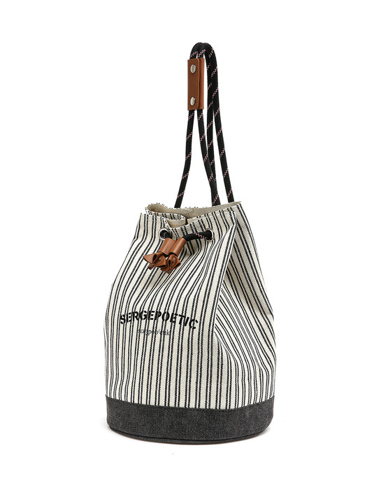 Black Stripe Jumbo Tulip Bag