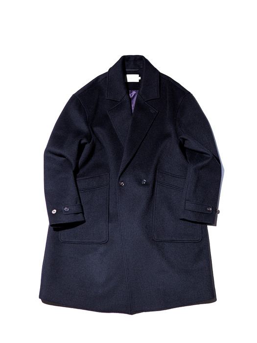 SOFT WOOL DOUBLE BREASTED COAT (black)