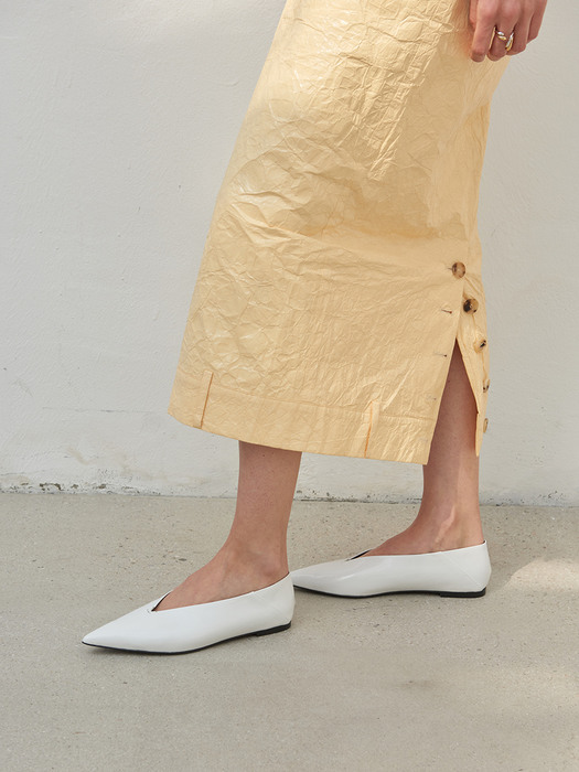 Ines Flat Leather White